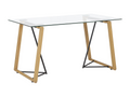 Meubiana dining table, light brown, 140 cm x 80 cm, safety glass