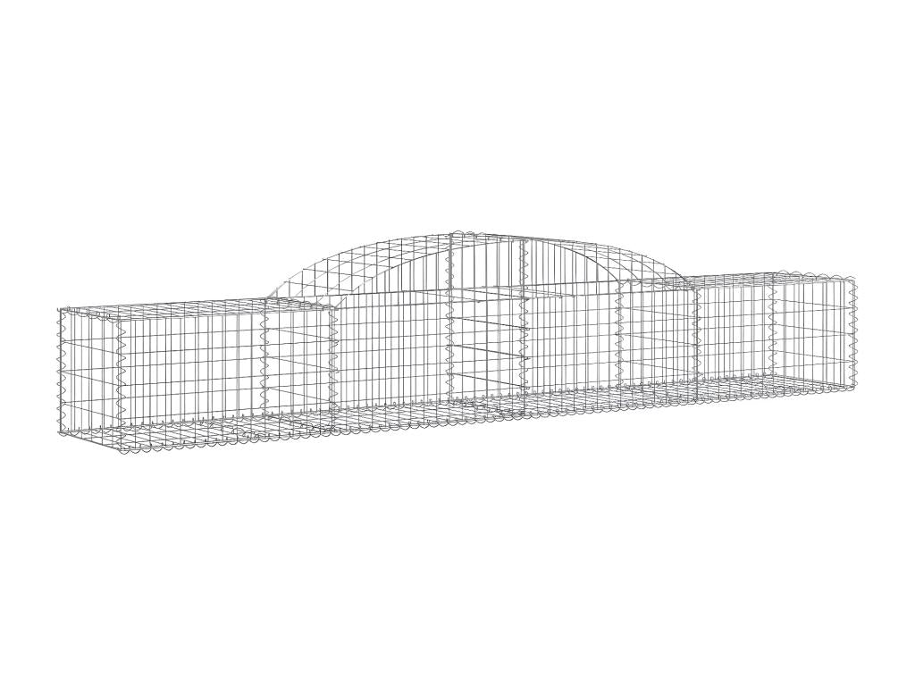 6-piece arched gabion baskets, 300x50x40/60 cm, galvanized iron
