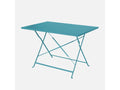 Rectangular folding bistro garden furniture set 110x70cm - with four folding chairs - powder-coated steel