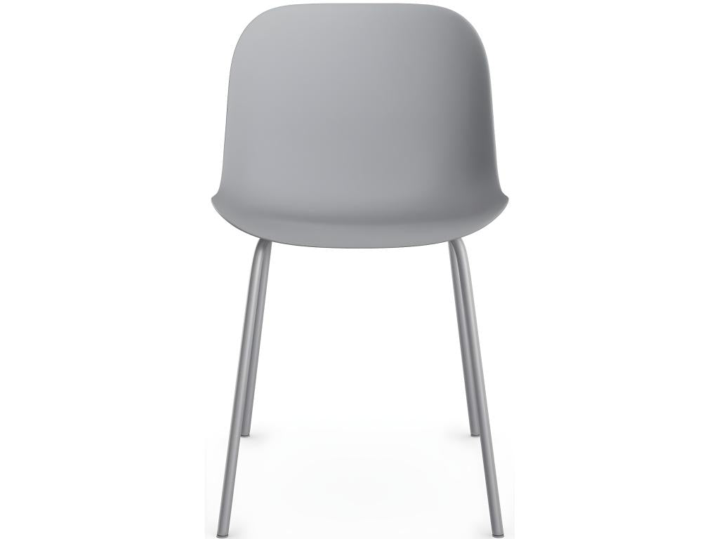 Meubiana - Set of 2 plastic dining chairs with metal legs