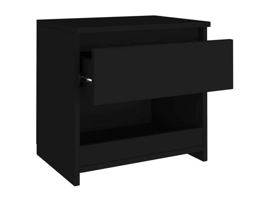 2-Piece Bedside Tables, Black, 40x30x39 cm, Chipboard, ONOY00045