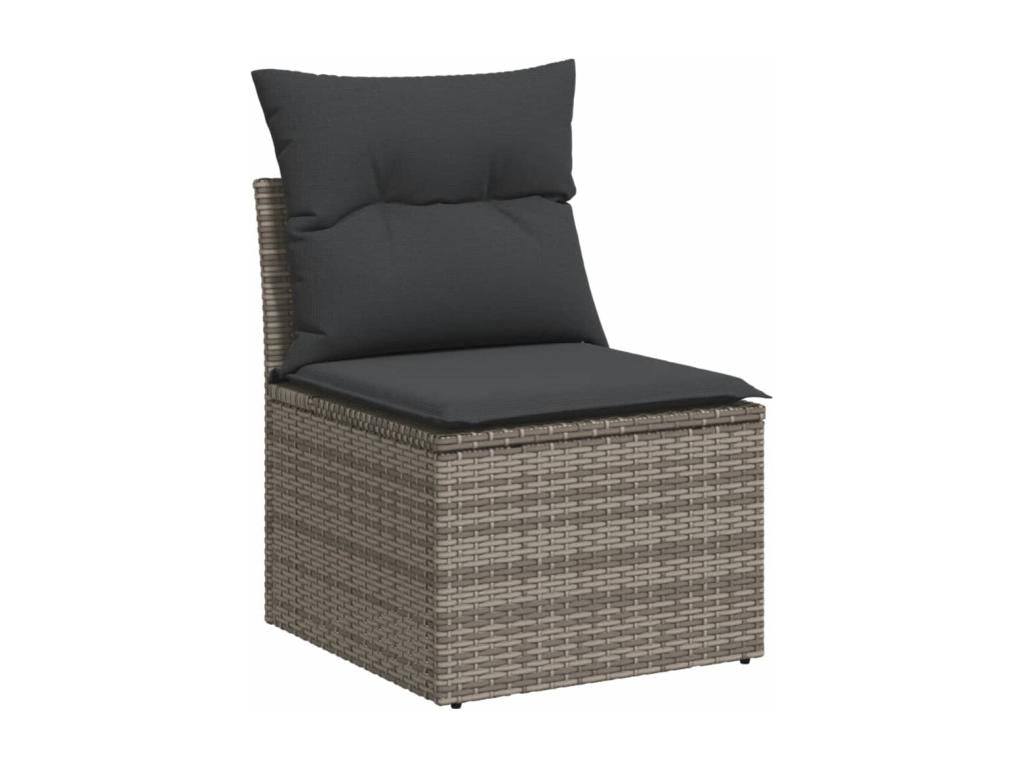 Garden furniture set with cushions, 10 pieces, grey woven resin CNFX14210