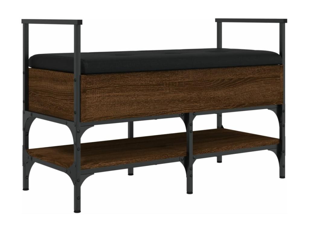 Brown oak shoe bench 85.5x42x57.5cm engineered wood QNHG16294