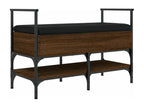 Brown oak shoe bench 85.5x42x57.5cm engineered wood QNHG16294