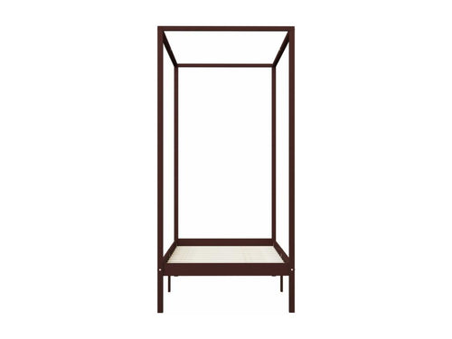 Dark Brown Canopy Bed Frame Solid Pine 90x200 cm MCZV15258