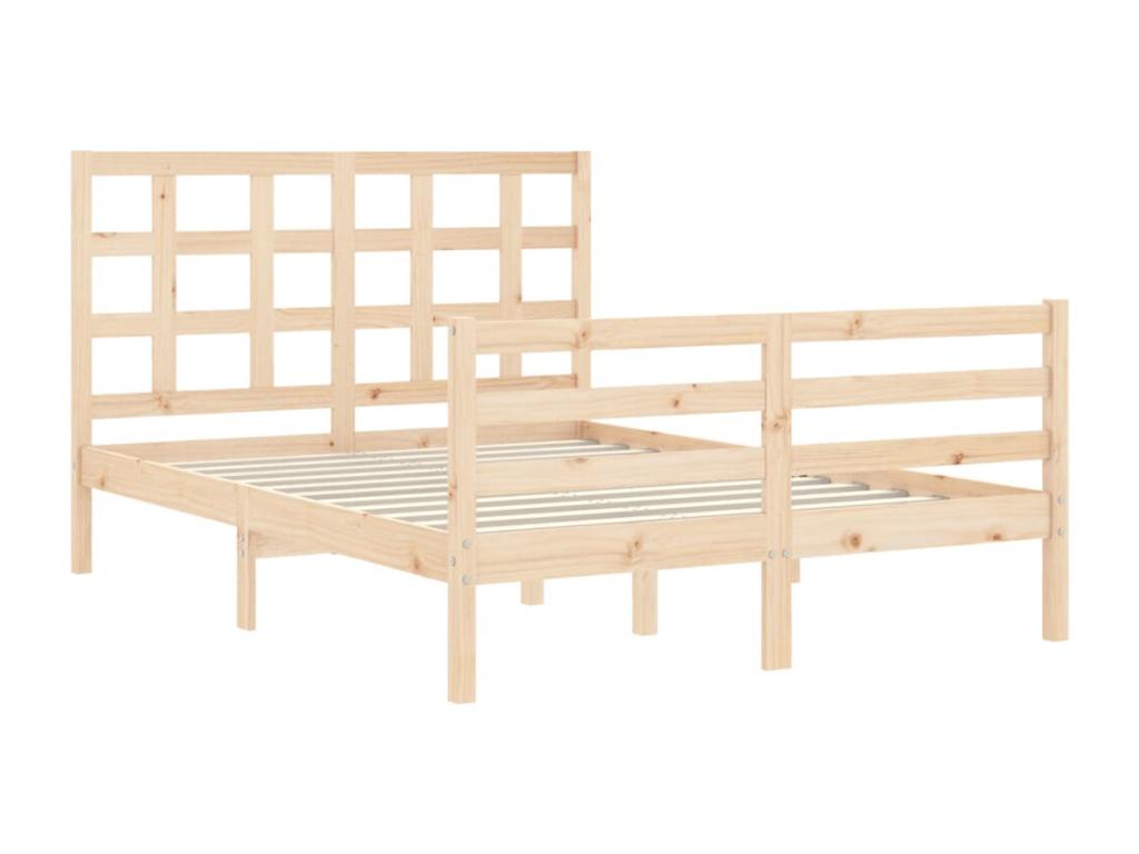 Bed frame without mattress 140x190 cm solid wood