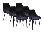 Set of 6 chairs - Velvet and black metal - Black - Laviecasa KJRK97802