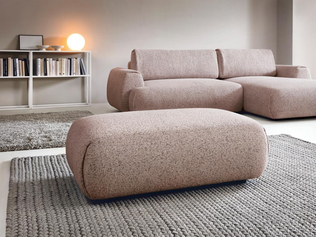 Laviecasa VCXQ96073 pink textured fabric pouf