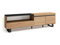 TV Stand/Bench 200x57x35cm For TVs up to 80" Industrial Design Oak and Black KYIL96109