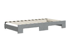 Daybed with pull-out bed and drawers, light grey, 100x200 cm, fabric