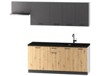 Laviecasa 7-piece complete kitchen in matte grey/oak finish - Length 240/180 cm OKKR09132