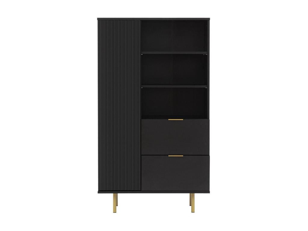 Laviecasa 103 Closed Shelf - With Drawers - With MDF Doors - Laminate 140x80x41cm Black SDIW25670