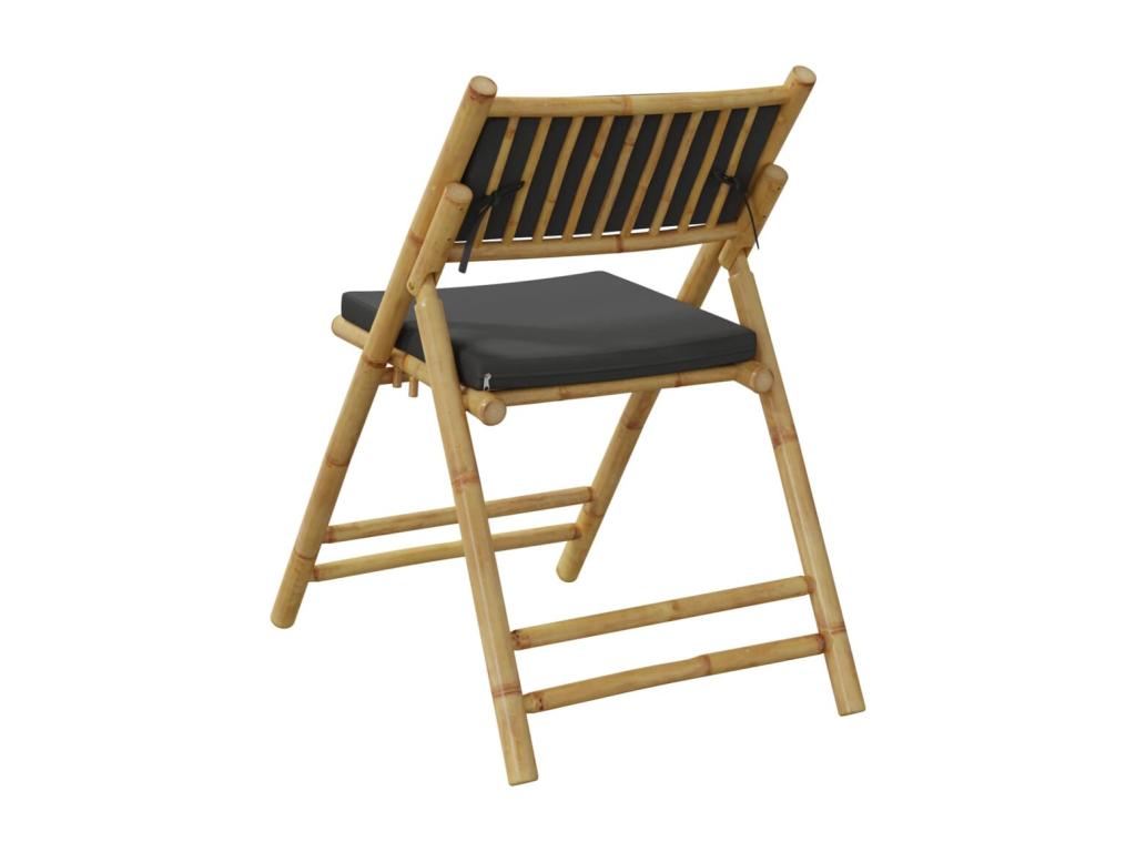 Meubiana folding chairs, set of 4, dark grey cushions.