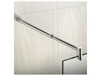 Walk-in shower enclosure with frosted glass center, 110 x 30 x 200 cm, with pivoting return and 70-120 cm cylindrical support bar