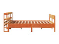 Bed frame without mattress, brown wax finish, 160x200cm, solid pine wood