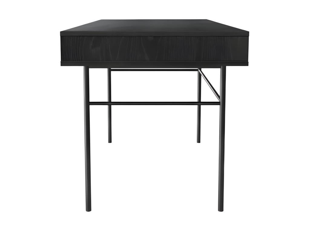 Meubiana 2-Drawer Wooden Desk 130cm Oak/Black