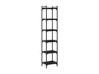6-Tier Black Bookshelf 40x30x188 Engineered Wood OCNA48187