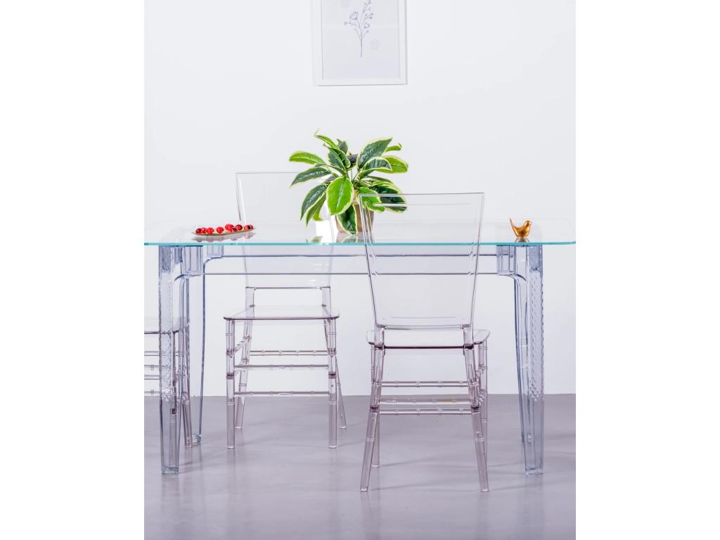 Set of 4 transparent designer chairs - Meubiana - Transparent