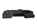 Laviecasa 340cm JIRP78619 Right-Hand U-Shaped Convertible Sofa in Dark Grey Fabric with Storage Compartment