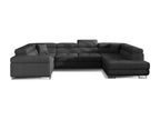 Laviecasa 340cm JIRP78619 Right-Hand U-Shaped Convertible Sofa in Dark Grey Fabric with Storage Compartment