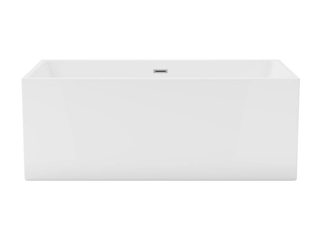 Rectangular semi-freestanding bathtub - 250 L - 150x75x58 cm - White - Acrylic - Laviecasa HKYY24760