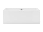 Rectangular semi-freestanding bathtub - 250 L - 150x75x58 cm - White - Acrylic - Laviecasa HKYY24760