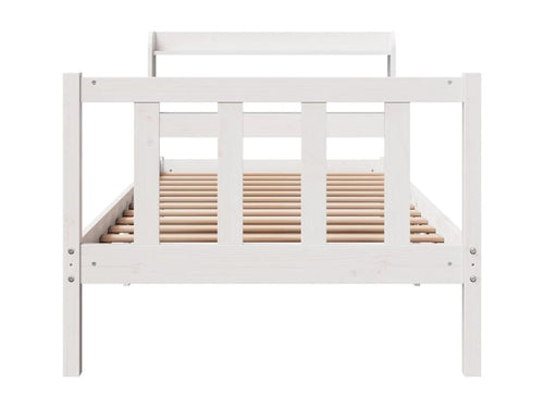 Bed frame without mattress, white, 100x200 cm, solid pine wood, PVYC75235