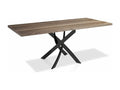 Meubiana rectangular table in walnut wood and black steel - Dimensions: L 160 x W 95 x H 75 cm