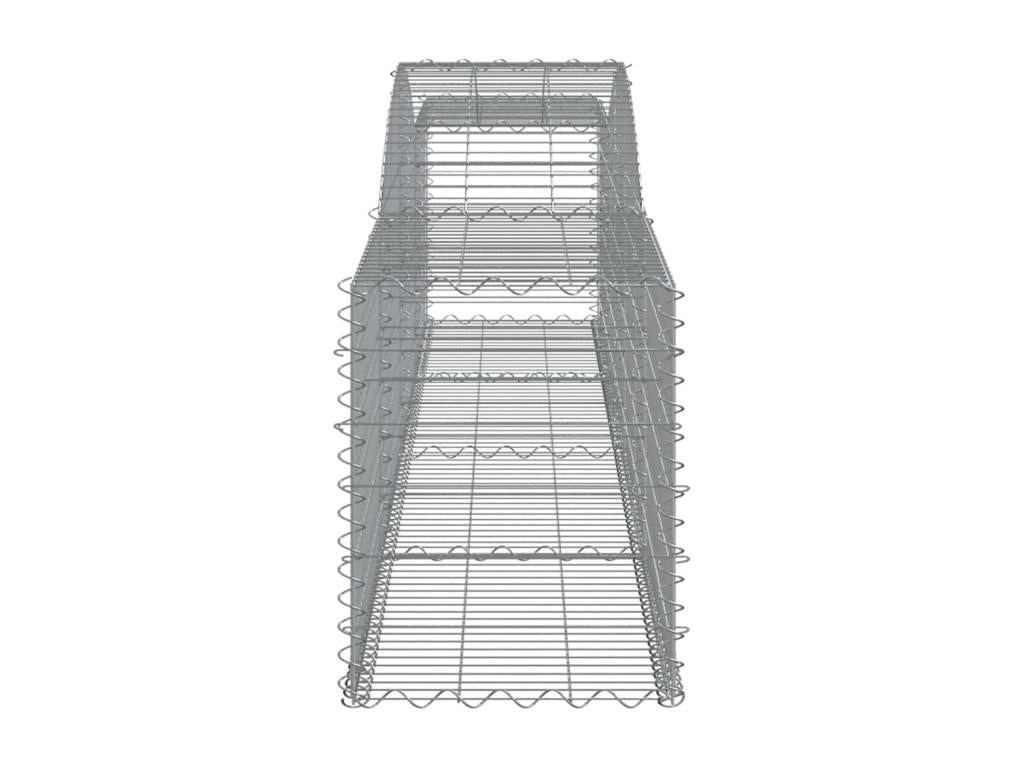 Arched gabion baskets, 2 pieces, 400x50x60/80 cm, galvanized iron