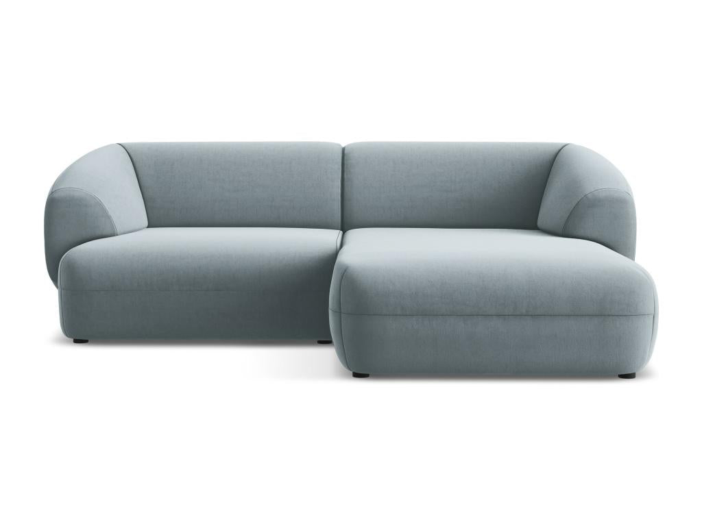 Modular 2.5-seater right-facing corner sofa in velvet - light blue - Laviecasa TXFB17603