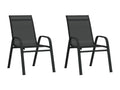 Stackable garden chairs, set of 2, black textilene fabric AAHF97246