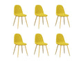 Dining chairs, set of 6, mustard yellow velvet, KMLM64751