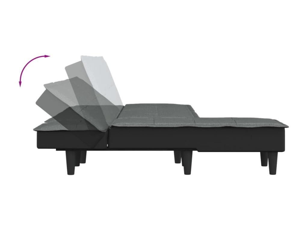 Dark grey L-shaped sofa bed 255x140x70 cm fabric