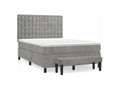 Laviecasa bed base and mattress, light grey, 140x200 cm, velvet, BMRW85320