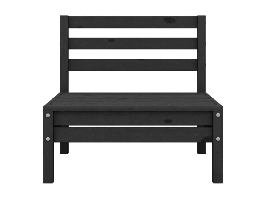 6-piece garden furniture set, black, solid pine wood, YXDZ93917