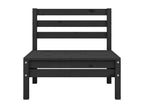 6-piece garden furniture set, black, solid pine wood, YXDZ93917