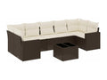 8-piece garden furniture set with brown resin wicker cushions CJZJ22730