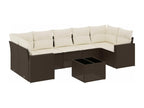 8-piece garden furniture set with brown resin wicker cushions CJZJ22730