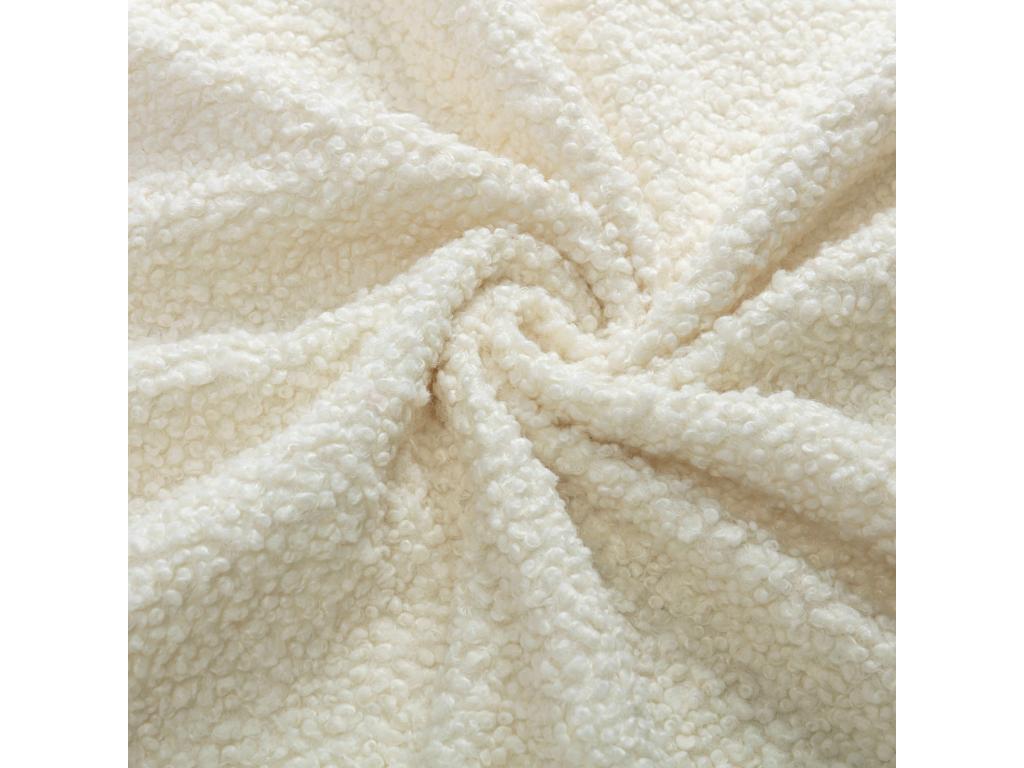 Rocking Chair, Baby Nursing Chair, Boucle Fabric, Scandinavian Style, Hevea Wood, Beige