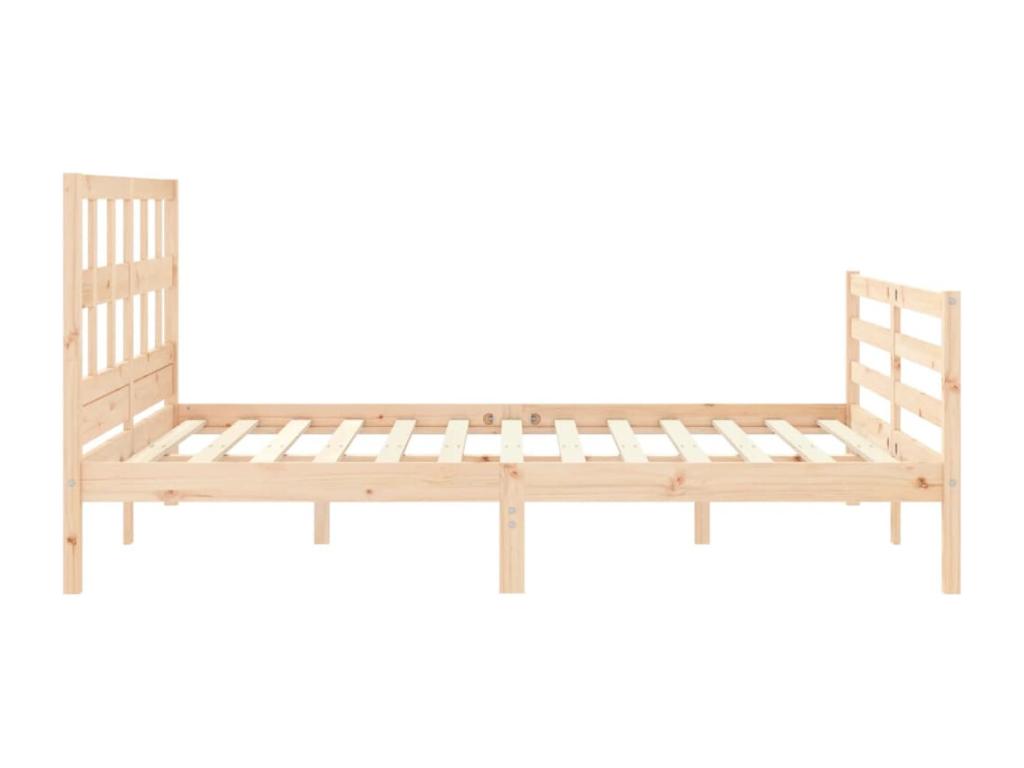 Bed frame with headboard 160x200 cm solid wood XTYH27714