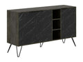 Meubiana Sideboard, Living Room Buffet, Kitchen Pantry, 142x36x83 cm, Black Marble
