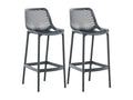 Set of 2 Bar Stools - Plastic / Plastic - Dark Grey - Air IWUJ26535