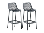 Set of 2 Bar Stools - Plastic / Plastic - Dark Grey - Air IWUJ26535
