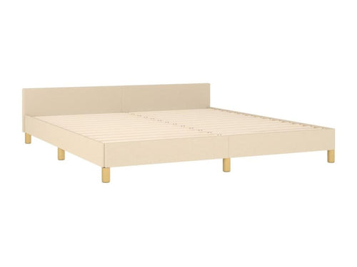 Bed frame with headboard, cream, 160x200 cm, fabric
