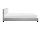 Laviecasa bed frame with headboard and slatted base in fabric - Light Grey Width - 140 cm TPES76779