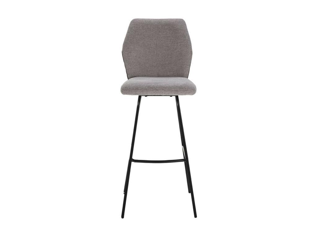 Laviecasa - Set of 4 Two-Tone Fabric and Anthracite Faux Leather Stools FTXG11115
