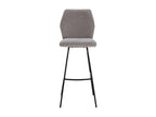Laviecasa - Set of 4 Two-Tone Fabric and Anthracite Faux Leather Stools FTXG11115