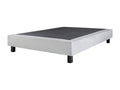 Meubiana bed base with Meubiana upholstered legs in solid wood, grey color - width 140 x length 190 cm