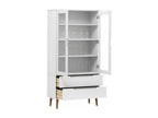 Laviecasa White Display Cabinet 90x35x175 cm Solid Pine Wood QGVA66208