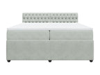 Laviecasa bed base and mattress, light grey, 200x200cm, velvet, TYUD50327